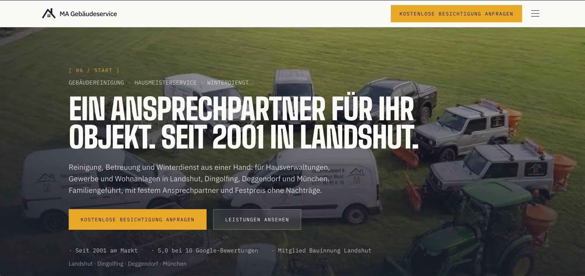 Website von MA Hausmeisterei & Gebäudeservice, Gebäudeservice, Landshut